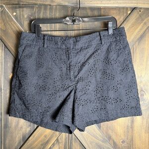 Loft Women’s Black Embroidered The Riviera Short Chino 12 Curvy